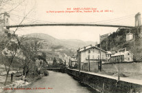 Saint-Claude (Jura). 332. Le pont suspendu (long. 150m., Haut. 50m., alt.440m.).