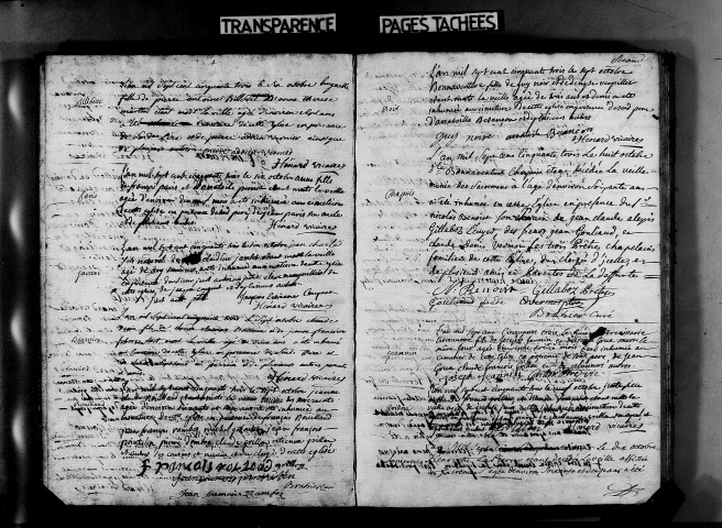 Baptêmes, mariages, sépultures 4 octobre 1753-20 janvier 1755