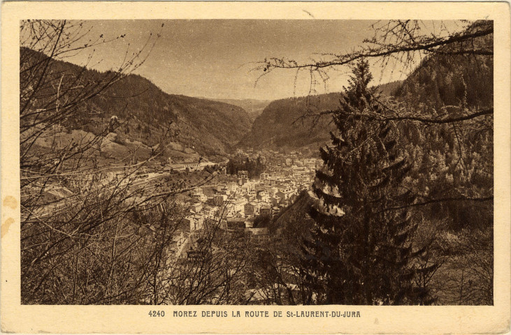 Morez (Jura). La ville depuis la route de Saint-Laurent-du-Jura. Mulhouse-Dornach, Braun et Cie.