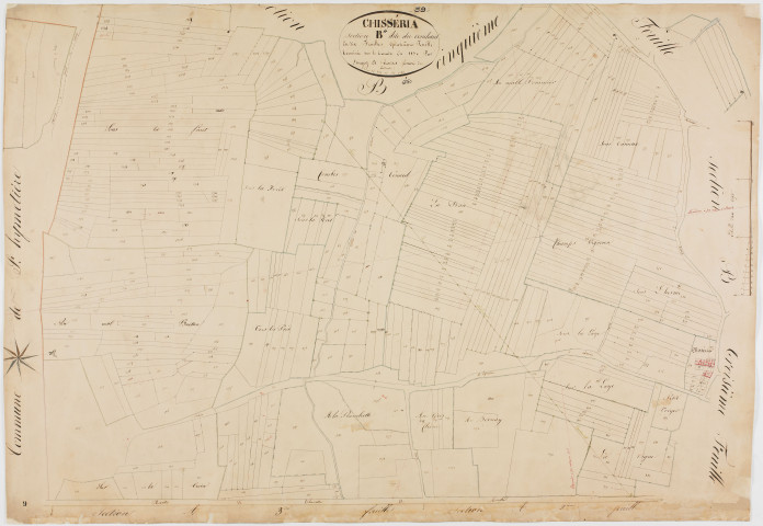 Chisséria, section B, le Couchant, feuille 4.géomètre : Singey et Deniset