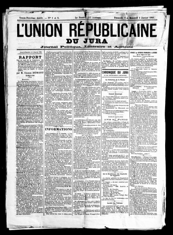 L'Union républicaine du Jura. 1921.