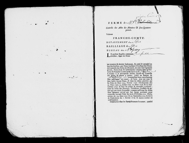 Registre du 7 mars 1733 au 7 septembre 1734