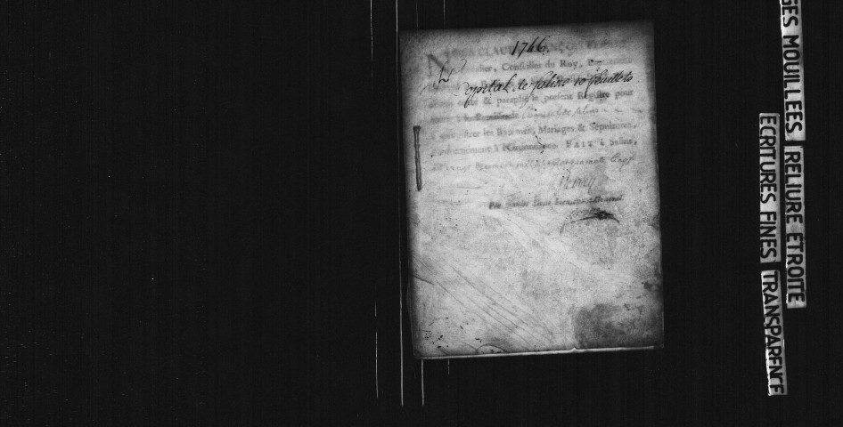 Sépultures, 1746-1758.