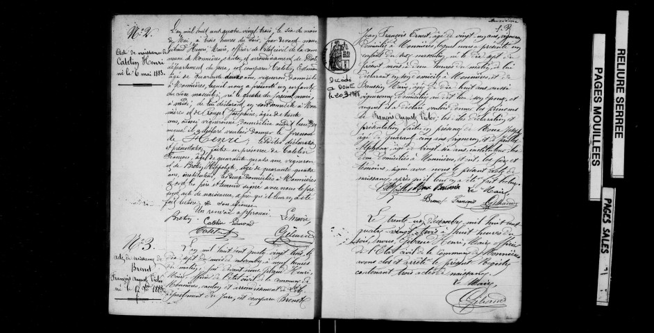 Naissances, mariages, décès, publications de mariage.