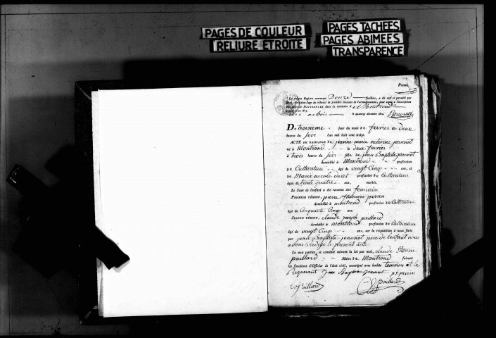 Naissances, mariages, décès, publications de mariage.