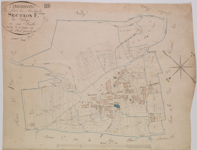 Serre-les-Moulières, section E, le Village, feuille.