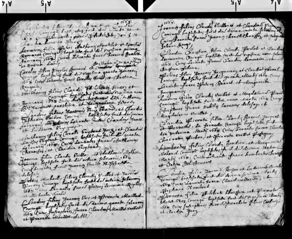 Série communale : baptêmes 19 décembre 1667-17 février 1679, mariages 8 août 1667-7 février 1679.