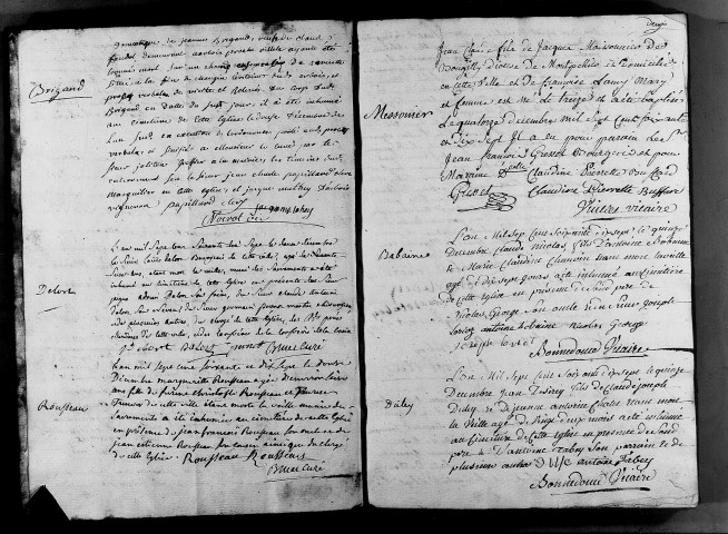 Baptêmes, mariages, sépultures 9 décembre 1777-1778