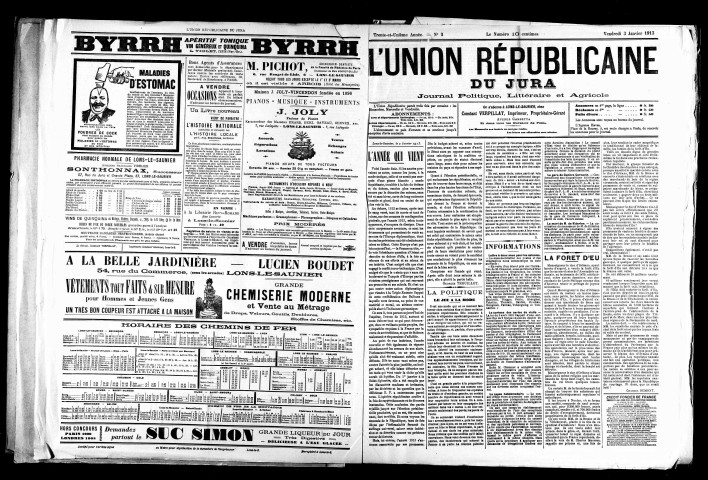 L'Union républicaine du Jura. 1913.