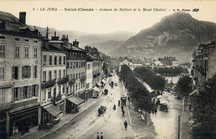 Saint-Claude (Jura). 6. L'avenue de Belfort et le mont Chabot. Paris, B.F.