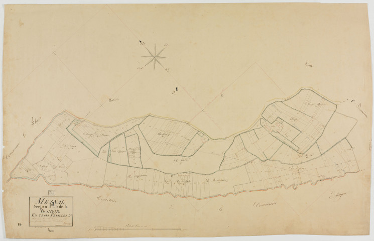 Maynal, section F, la Prairie, feuille 3.géomètre : Grenier
