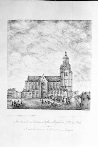 Reproduction. Baptême à la collégiale de Notre-Dame de Dole (XVIe siècle)