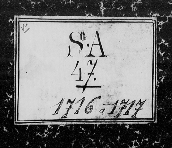 Baptêmes, mariages et sépultures, 25 janvier 1716 - 1er février 1717, 2 février - 31 décembre 1717, 2 janvier - 29 décembre 1718, 4 janvier 1719 - 1er janvier 1720, 1er janvier 1720 - 2 janvier 1721.