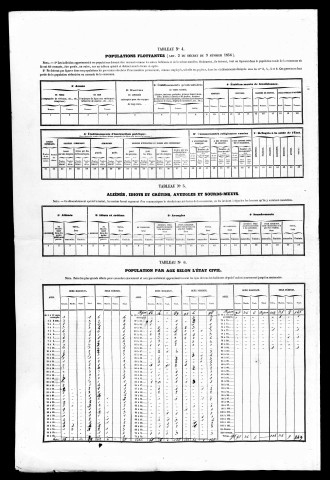 Résultats généraux, 1856-1891.. Listes nominatives, 1836, 1841, 1846, 1851, 1856, 1861, 1866, 1872, 1876, 1881, 1891. Population classée par profession, 1891.