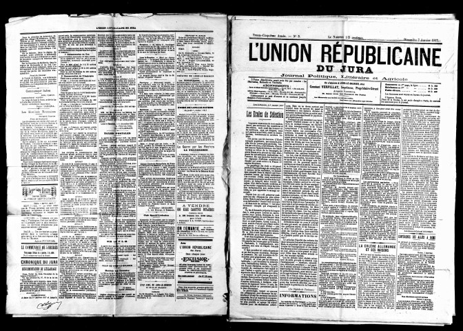 L'Union républicaine du Jura. 1917.