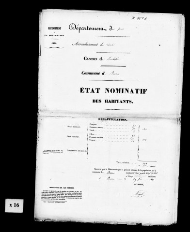 Listes nominatives, 1841, 1846, 1856, 1861, 1866, 1872, 1876, 1881, 1886, 1891.