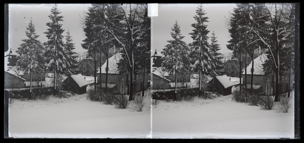 Bas du Parc Nazareth de Vers-en-Montagne sous la neige.