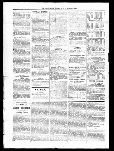 La Liberté du Jura et de la Franche-Comté. 1895.