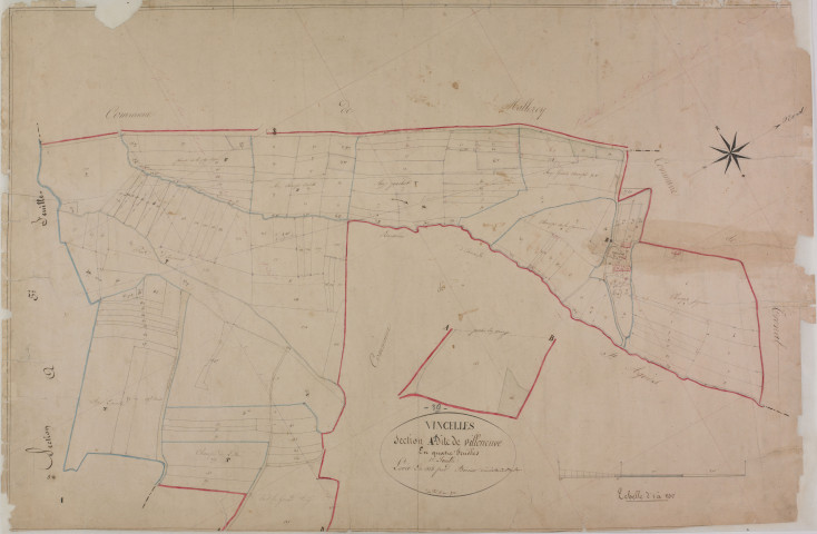 Vincelles, section A, Villeneuve, feuille 1.