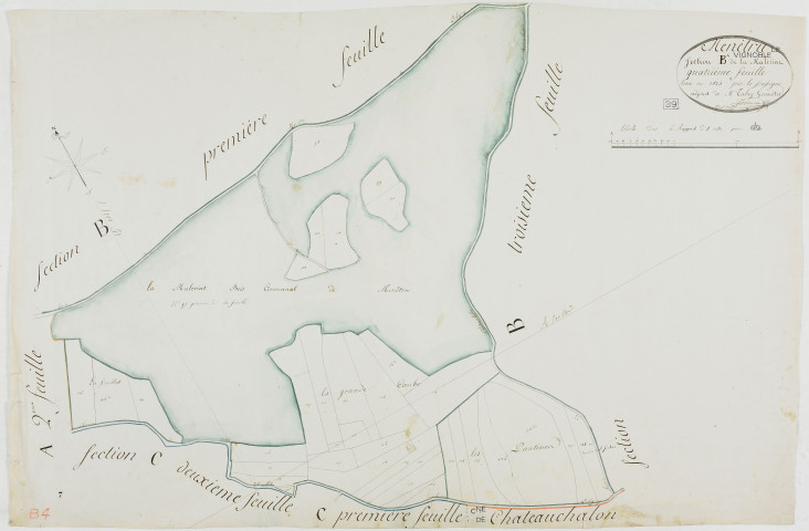 Menétru-le-Vignoble, section B, Malériat, feuille 4.géomètre : Jannin