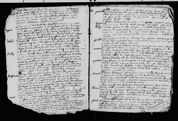 Série communale : Registres des baptêmes, mariages et sépultures, 3 janvier - 1733 - 6 mars 1734