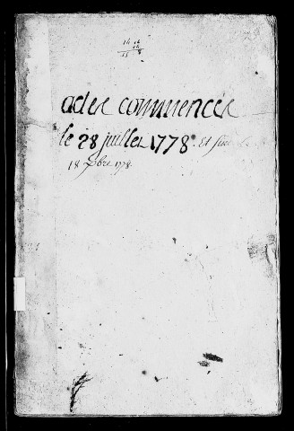 Registre du 28 juillet au 18 décembre 1778