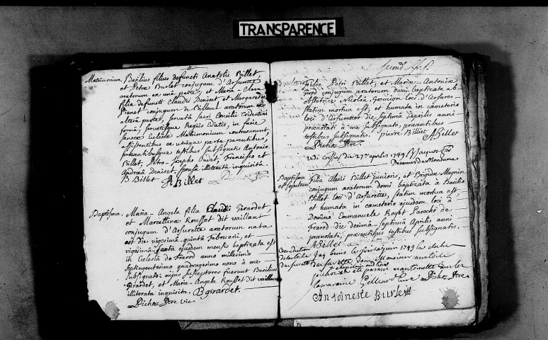 Baptêmes, mariages, sépultures.