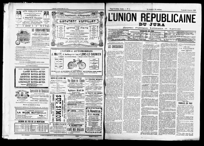 L'Union républicaine du Jura. 1905.