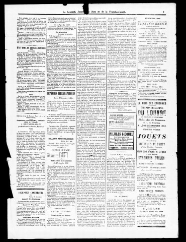La Liberté du Jura et de la Franche-Comté. 1er semestre 1889.
