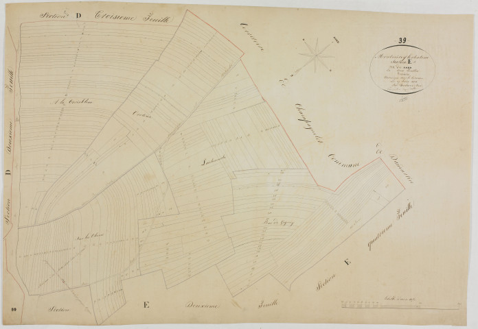 Montmirey-le-Château, section E, le Nord, feuille 1.géomètre : Duchesne aîné