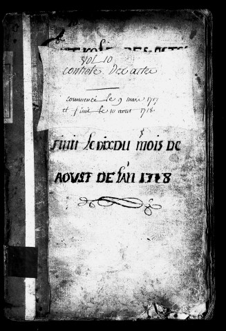 Registre du 9 Mars 1717 au 10 Août 1718