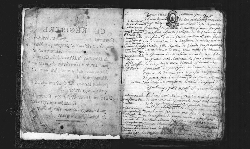 Naissances 1793-1812 ; publications de mariage 1793-an VII, an IX-an X, an XII-1812.