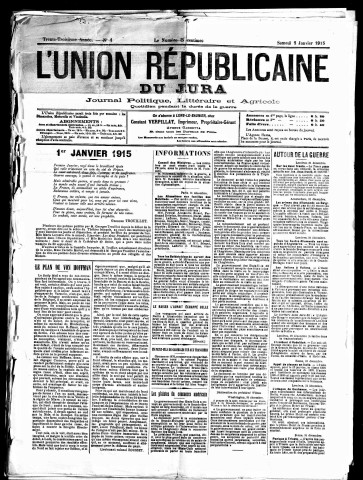 L'Union républicaine du Jura. 1er semestre 1915.