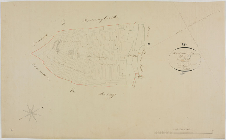 Montmirey-le-Château, section B, le Midi, feuille 2.géomètre : Duchesne cadet