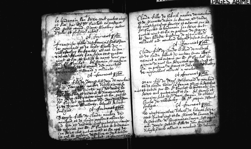 Série communale : baptêmes, mariages, sépultures 10 janvier 1686 - 10 avril 1708.