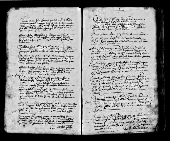 Série communale : baptêmes, sépultures, 1672 à 1705 ; mariages, 1672 à 1699.