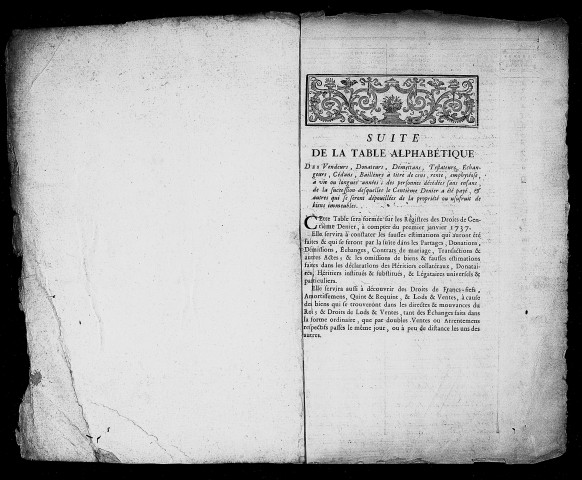 Table du 22 novembre 1768 au 18 juillet 1777