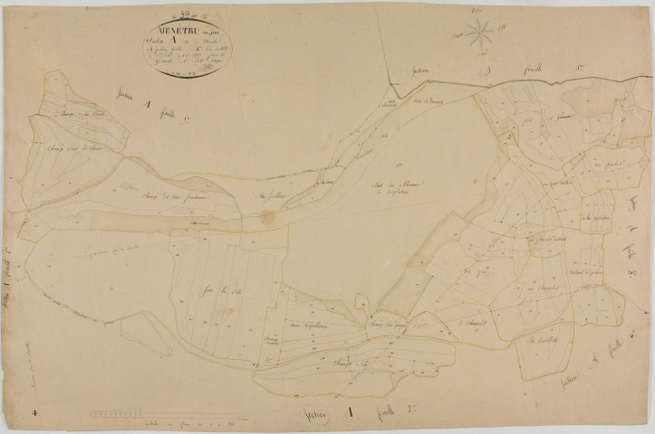 Menétrux-en-Joux, section A, Ménétru, feuille 4.géomètre : Billet