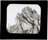 Reproduction d'une vue des rochers d'Argenton, près d'une habitation de Landunvez.