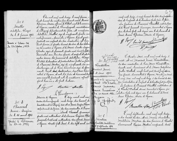 Naissances, mariages, décès, publications de mariage.