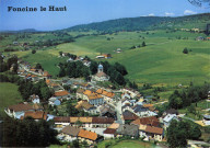 Foncine-le-Haut (Jura). Le village et son église. Bron, Cellard.