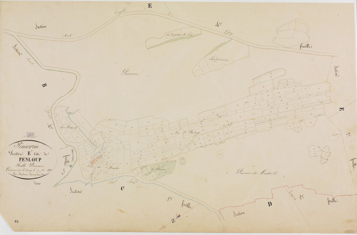 Pimorin, section E, Penloup, feuille 1.géomètre : Duchesne Henry