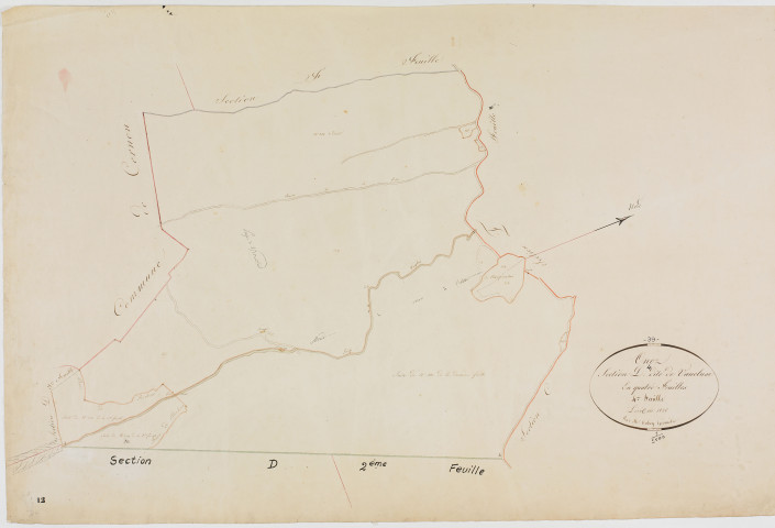 Onoz, section D, Vaucluse, feuille 4.géomètre : Tabey