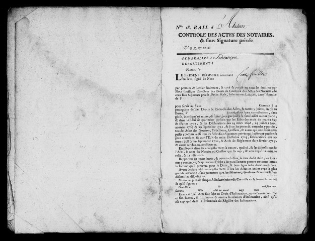 Registre du 5 juillet au 14 novembre 1769
