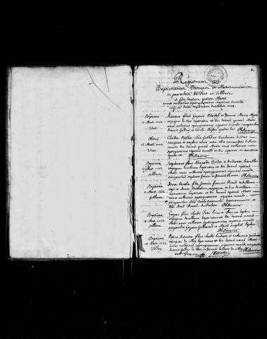 Série communale : baptêmes, mariages, sépultures mars 1722-1738.