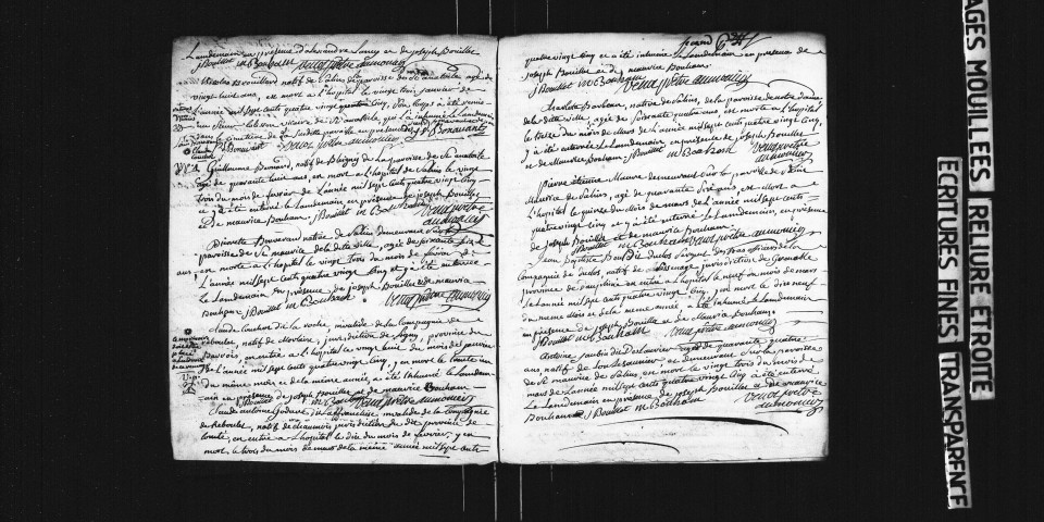 Sépultures, 1785-1792.