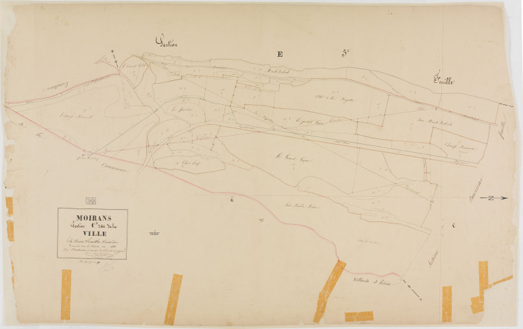 Moirans-en-Montagne, section C, la Ville, feuille 3.géomètre : Duchesne