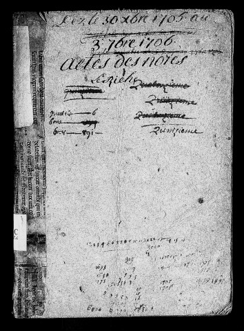 Registre du 30 décembre 1705 au 3 septembre 1706