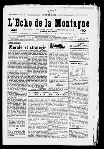 L'Echo de la Montagne. 1940-1941.