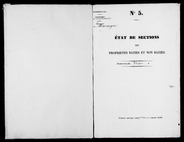 Etat de sections, s.d. [1827].